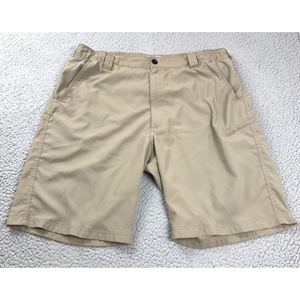 Wrangler Authentics Men Performance Cargo Shorts 38 Tan Khaki Hiking Travel Camp